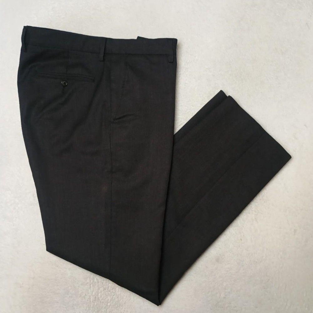 JCrew Pants Men 34x32 Gray Bedford Dress Flat Front Business Suit Slacks Work